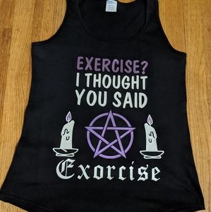 Women's tank top "exercise? Exorcise" wicca